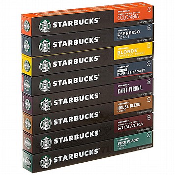 120 קפסולות קפה ®Starbucks אלומיניום תואמות נספרסו מיקס לבחירה ממגוון התערובות