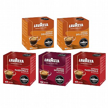 180 קפסולות קפה מיקס LAVAZZA A MODO MIO מקורי