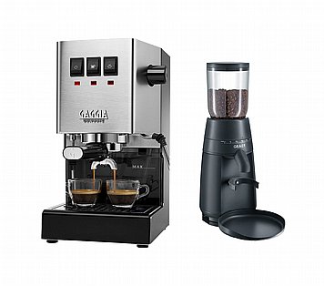 מכונת קפה גאגיה קלאסיק Gaggia Classic E24 + מטחנת קפה מקצועית מתנה