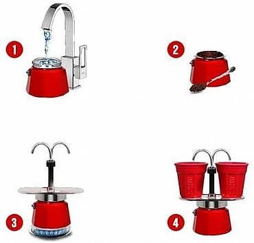 Bialetti Mini Express Set Espresso Maker, Red - Worldshop