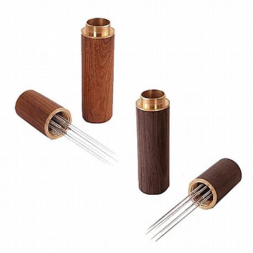 סטירר מעץ עם 6 מחטים מפלדת אל-חלד לעירבוב הקפה הטחון סטירר מעץ עם 6 מחטים מפלדת אל-חלד לעירבוב הקפה הטחון