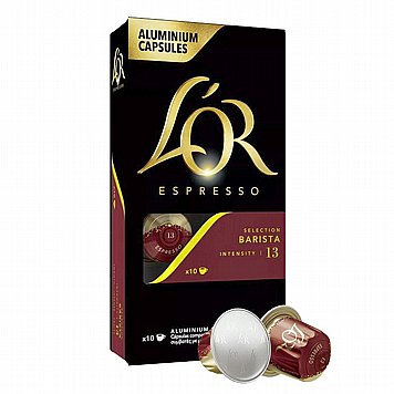 10 קפסולות אלומיניום L’OR Barista Selection תואמות נספרסו® - חוזק 13 10 קפסולות אלומיניום L’OR Barista Selection תואמות נספרסו® - חוזק 13