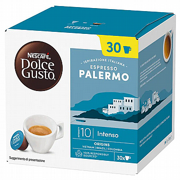 30 קפסולות NESCAF? ® DOLCE GUSTO ESPRESSO PALERMO - חוזק 10 30 קפסולות NESCAF? ® DOLCE GUSTO ESPRESSO PALERMO - חוזק 10