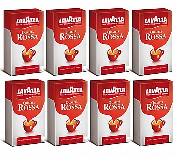 8 אריזות אריזות 250 גרם קפה טחון Lavazza Qualita Rossa 8 אריזות אריזות 250 גרם קפה טחון Lavazza Qualita Rossa