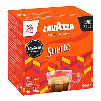 36 קפסולות קפה LAVAZZA A MODO MIO אורגינל תערובת Suerte - רמת חזק גבוהה ביותר 36 קפסולות קפה LAVAZZA A MODO MIO אורגינל תערובת Suerte - רמת חזק גבוהה ביותר