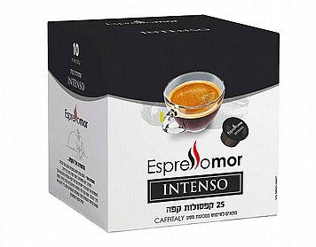 25 קפסולות Intenso תואמות קפיטלי ® אספרסו מור חוזק 10 25 קפסולות Intenso תואמות קפיטלי ® אספרסו מור חוזק 10