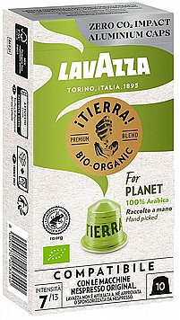 10 קפסולות אלומיניום lavazza Tierra for planet 100% arabica תואמות נספרסו® - חוזק 7 10 קפסולות אלומיניום lavazza Tierra for planet 100% arabica תואמות נספרסו® - חוזק 7