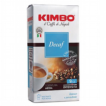 250 גרם קפה טחון KIMBO Macinato - Espresso Decaf - חוזק 9 250 גרם קפה טחון KIMBO Macinato - Espresso Decaf - חוזק 9
