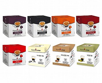 300 קפסולות מיקס אספרסו מור למכונת קפיטלי mix espressomor 300 קפסולות מיקס אספרסו מור למכונת קפיטלי mix espressomor
