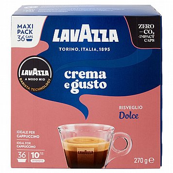 36 קפסולות קפה LAVAZZA A MODO MIO אורגינל תערובת Lavazza A Modo Mio Cream and Sweet Taste- חוזק 10 36 קפסולות קפה LAVAZZA A MODO MIO אורגינל תערובת Lavazza A Modo Mio Cream and Sweet Taste- חוזק 10