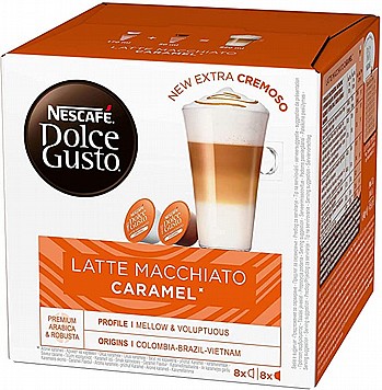16 קפסולות מקוריות NESCAFÉ לאטה מקיאטו בטעם קרמל 16 קפסולות מקוריות NESCAFÉ לאטה מקיאטו בטעם קרמל