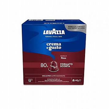 80 קפסולות אלומיניום lavazza Crema e Gusto Ricco חוזק 12 80 קפסולות אלומיניום lavazza Crema e Gusto Ricco חוזק 12